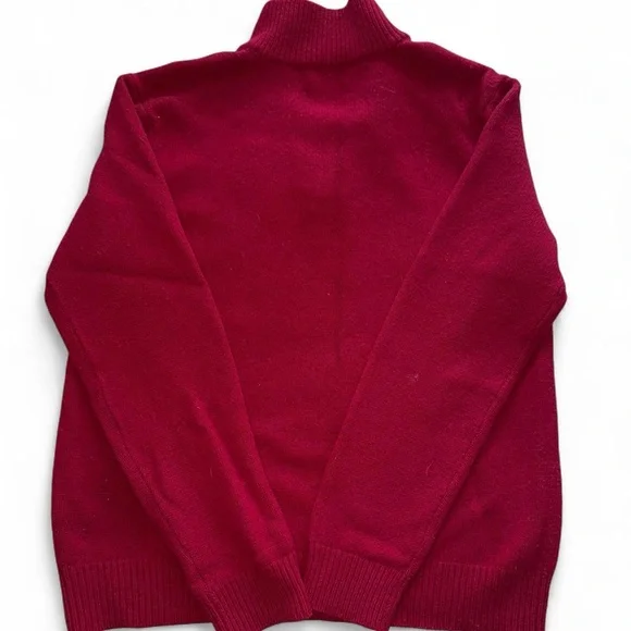 vintage 90s polo ralph lauren red 100% lambs wool quarter zip sweater size large
